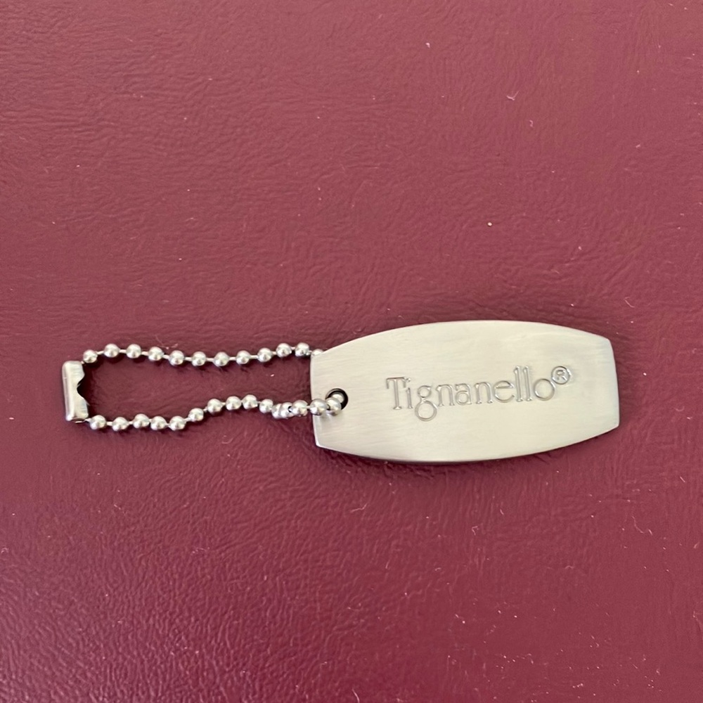 Vintage 90s silver toned Tignanello key chair charm fob for purse bag